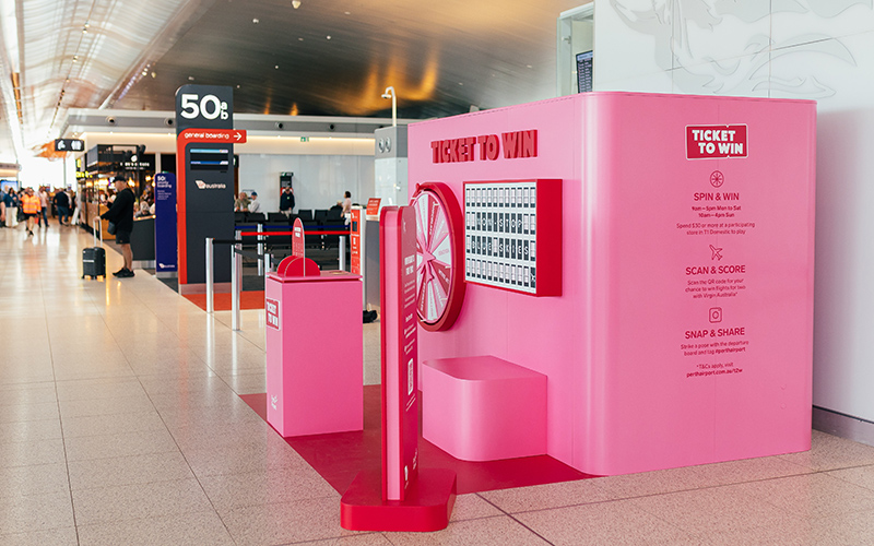 Ticket to Win activation booth in T1D