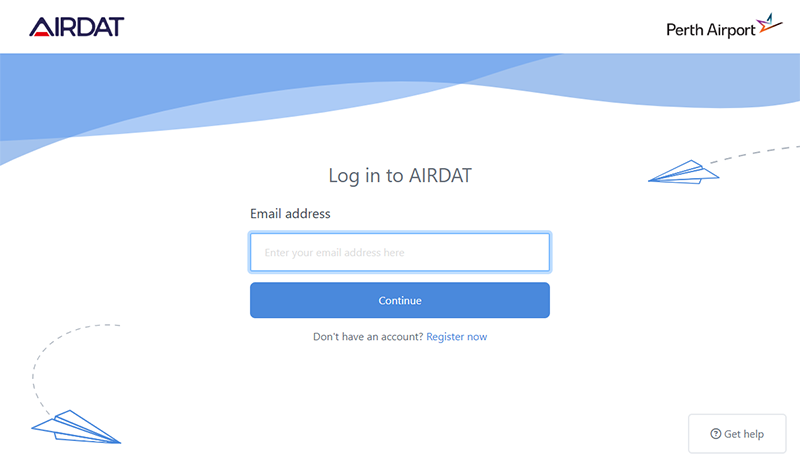 AIRDAT Passport - Register Screen