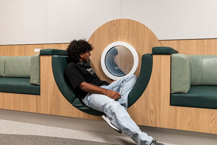 Perth Airport Sensory Room curved seating area