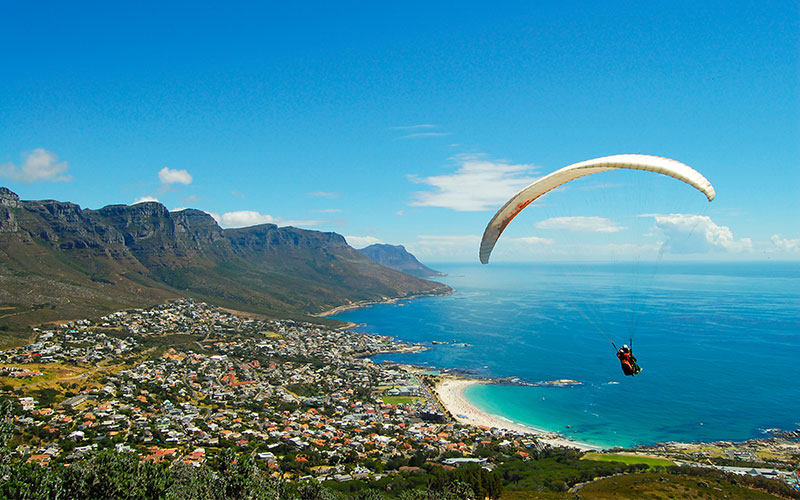 Paraglide above Cape Town in South Africa